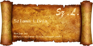 Szlama Lívia névjegykártya